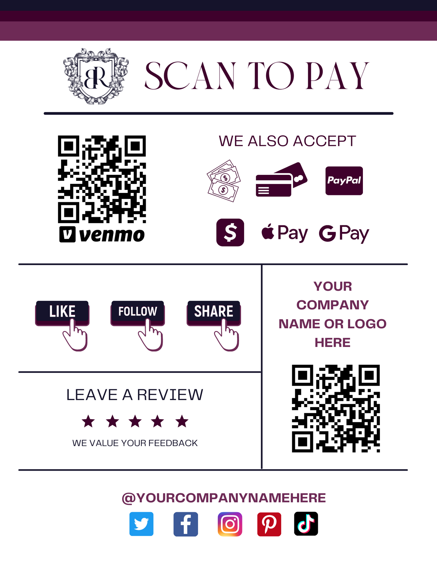 Custom digital business cards with QR code for small business owners and organizations. For personal or business use.