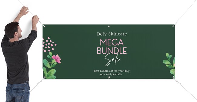 Custom vinyl banner for small business owners and organizations. For personal or business use.