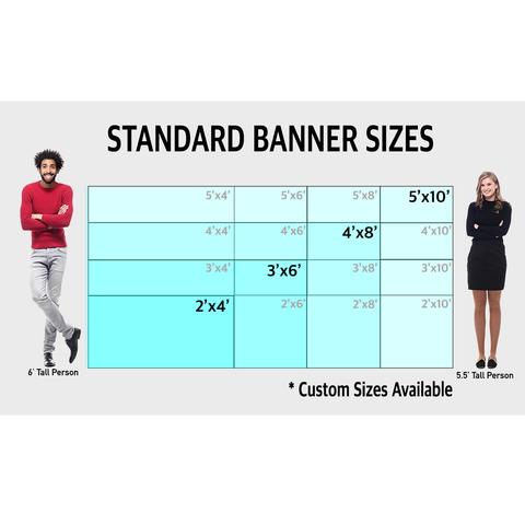 Custom vinyl banner for small business owners and organizations. For personal or business use.